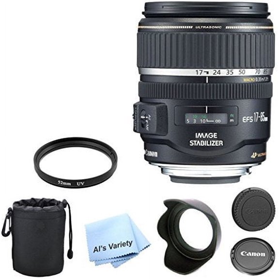 Canon EF-S 17-85mm f/4-5.6 IS USM SLR Lens, U.V. Filter, Deluxe Case ,Cleaning Cloth 5pc Bundle (International Version)