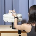 thumbnail image 2 of Cama de Escritorio para Gatos Unique Bargains 360° Rotativa y Ajustable con Almohadilla Suave Nido Estiloso para Gatos de Interior para Estaciones de Trabajo y Mesas de Juego Marrón, 2 of 7