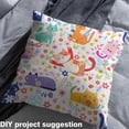thumbnail image 2 of Manfei Funny Kitten Cat Sewing & Crafting Fabric (5 Yards) for Kids Girls, Colorful Floral Flower Home Decor Fabric by the Yard, Cartoon Animal DIY Fabric, 2 of 6