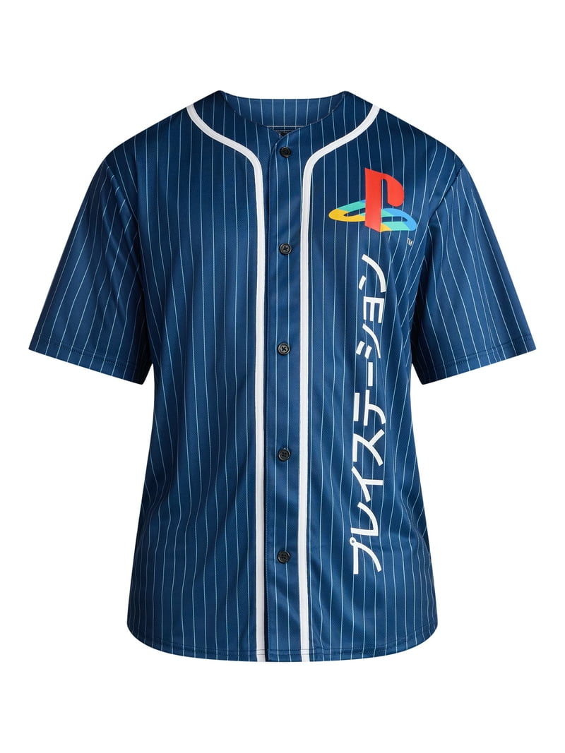 PlayStation, Men's & Big Men's Graphic Jersey, Vertical Kanji Logo