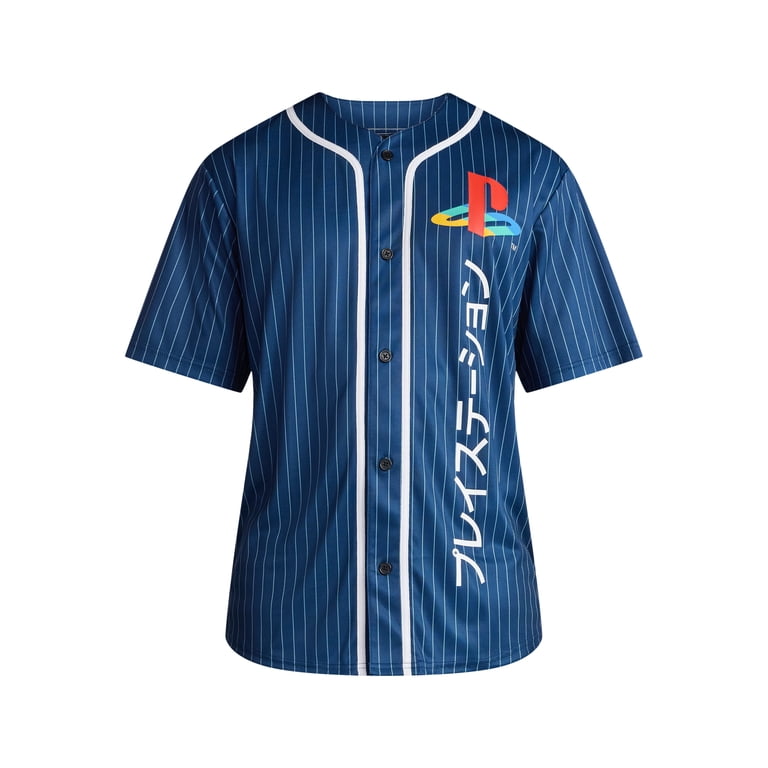 PlayStation, Men's & Big Men's Graphic Jersey, Vertical Kanji Logo