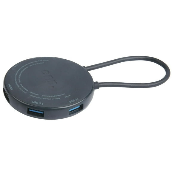 onn. USB-C 4K HDMI USB Power Delivery 5-in-1 Hub with 3 USB 3.1 Ports, 5 Gbps Transfer