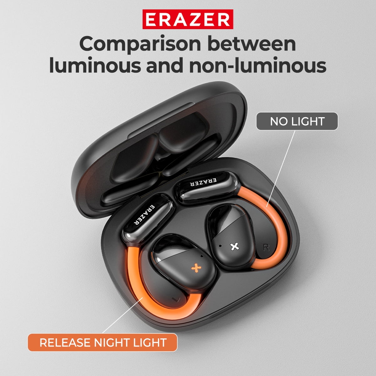 Open Ear AI Translation Wireless Earbuds - ERAZER Bluetooth 5.4, 130+ Language Translator, IPX5 Sweatproof for Running/Business