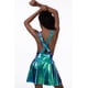 thumbnail image 5 of Txlixc Vestido de mujer, vestido de tirante sin mangas de cuello cuadrado brillante láser con tirantes cruzados Txlixc moda, 5 of 6