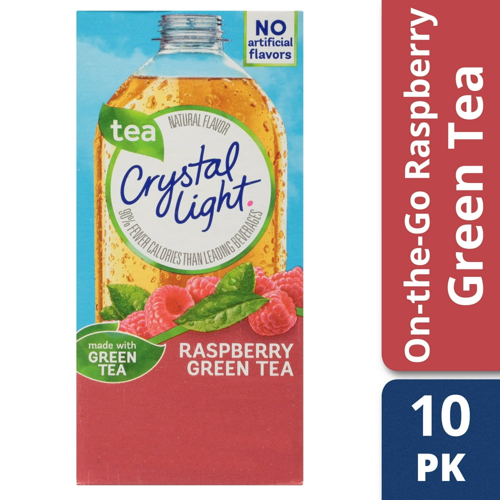 Crystal Light OnTheGo Raspberry Green Tea Drink Mix Box, 10 0.09 oz