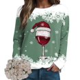 thumbnail image 2 of Futezty Sweaters for Women Christmas Graphic Oversized Sweatshirts Fleece Funny Pullover Party Holiday Tops with Bows, 2 of 9