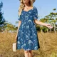 thumbnail image 2 of Fósiles de dinosaurios excavados en vestido azul sin mangas vestidos de verano para mujer 2025 Vestido de verano para mujer, 2 of 5