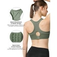 thumbnail image 2 of Yvette Women High Impact Sports Bras Plus Size Racerback Workout Bra for Large Bust Running Fitness,Light Green,Medium, 2 of 9