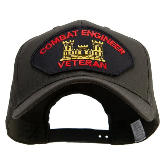 Combat Engineer Veteran Military Patched Big Size Pro Style Cap - Black XL-3XL