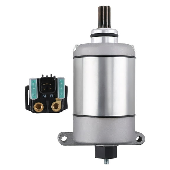 Maxpeedingrods Starter Motor & Relay for Yamaha Grizzly 550 2009-2014, for Yamaha 700 2009-2023, for Kodiak 700 2016-2023, Replace# 28P-81890-00-00, 28P-81890-01-00
