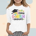 thumbnail image 2 of Children's Graduation Season Printed Three Quarter Sleeve T Shirt Top Versatile Casual Shirt for 8-9 Years, 2 of 4