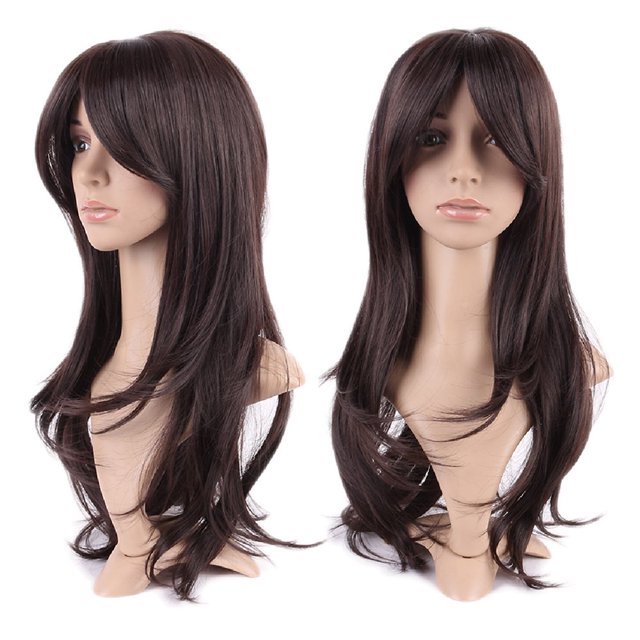 Perruque Longue Synthétique Bouclée avec Frange Cheveux Courts Perruques Résistantes à la Chaleur Perruque Complète Tête Complète pour Femmes Blond Mèches