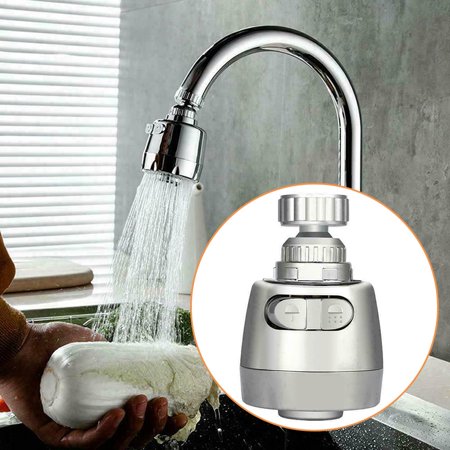 

Kitchen Sink Water Tap Bubbler 360° Swivel Faucet Nozzle 2-Gear Diffuser Filter