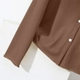 thumbnail image 6 of Miluxas Women's Classic Long Sleeve Cardigan Solid Color Round Neck Casual Open Front Button Down Cardigans Brown XXXL(XXXL), 6 of 7