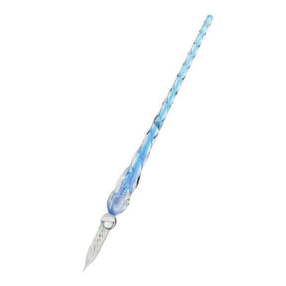 US 3D Glass Signature Pen Nib Elegant Crystal Dip Sign Pen w/ Box Gift Holiday