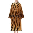 thumbnail image 2 of Tiger Skin Texture Bathrobe Plush Bathrobe Cozy Unisex Winter Bathrobe Warm Water Absorbent, 2 of 9