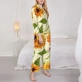 thumbnail image 3 of Lsque Sunflowers And Butterflies Pattern Long Sleeve Pajama Set for Women - Soft 2-Piece Sleepwear and Loungewear Set with Pockets, Comfy Nightwear-Medium, 3 of 7