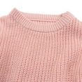 thumbnail image 5 of Toimothcn Casual Infant Toddler Girl's Sweater Long Sleeve Crew Neck Simple Solid Color Knit Sweaters Warm Soft Loose Fit Pullover Knitted Sweater Comfy Girl's Clothing, 5 of 5
