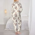2 Piece Womens Pajama Sets Abstract Bike Pattern Soft Sleepwear Comfy