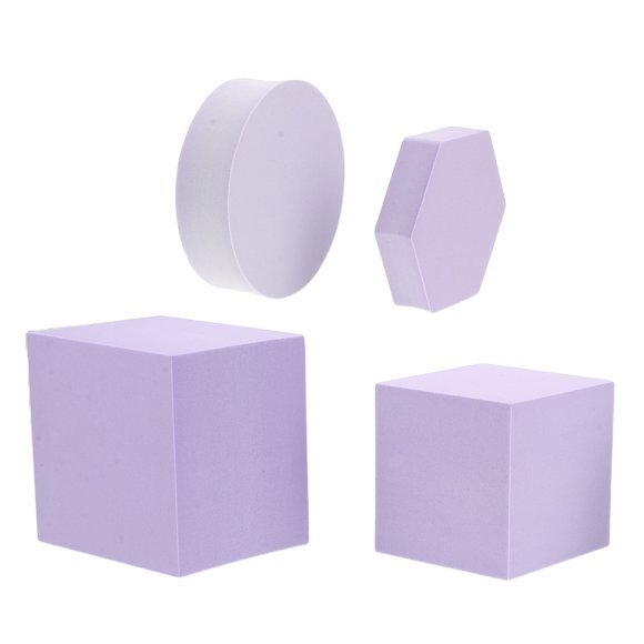 TEHAUX 4Ud Bloques De Espuma Geométricos Lavanda Para Proyectos De Arte Y
