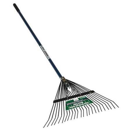 Midwest Rake Prograde Spring Brace Leaf Rake, 24 In. With 54 In. Blue Aluminum Handle