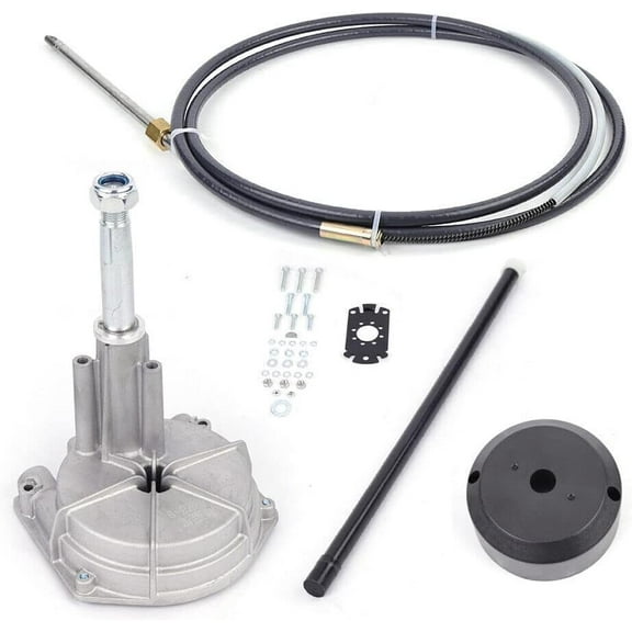 Boat Steering System Kit System, 12' Marine Steering Cable 3/4" Tapered Shaft USA, Outboard Steering Kit Marine Safe-T W/12 Steering Cable for Boats Steering System