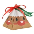 thumbnail image 1 of OUSITAID 50Pcs Christmas Candy Box Cute Santa Claus Snowman Elk Styles Red Ribbon Letter Label Card Packaging Box Portable Triangle Paper Box Christmas Gift Box Party Favors, 1 of 8
