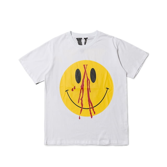 Camisetas con estampado de letras en V grande para hombres y mujeres Camisetas de manga corta con cuello redondo Camiseta con gráfico vintage de Hip Hop, White-S-White-S brillar Electrónica
