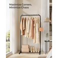 thumbnail image 2 of Clothes Rack with Wheels . Garment Rack Clothing Rack for Hanging Clothes with Dense Mesh Storage Shelf lb Load Capacity Brakes Steel Frame UHSRBK, 2 of 6