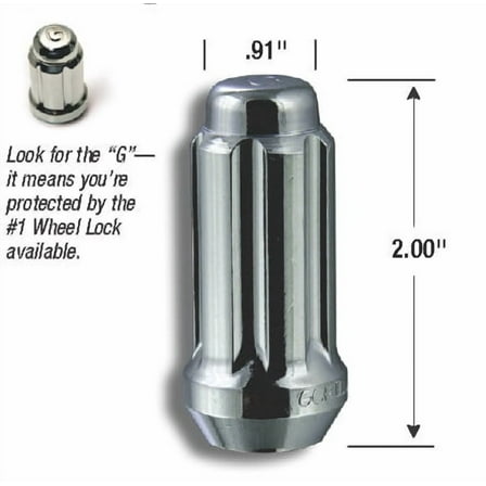 Gorilla Automotive 26641SD 14mm x 1.50 Thread Size Chrome Finish Small Diameter