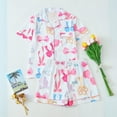 thumbnail image 2 of Ladies Pajamas Sets Soft Floral Printed Short Sleeve Shirts Shorts Sleepwear Outfit for Womens, 2 of 4