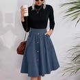 thumbnail image 2 of Gibobby faldas cargo largas con bolsillos para mujer, informales, holgadas, con bolsillos(Azul, S), 2 of 5
