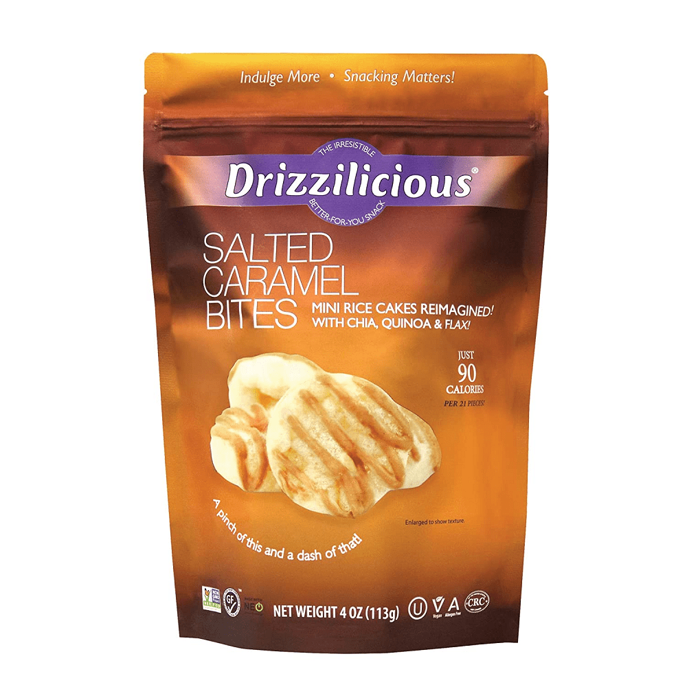 Drizzilicious Salted Caramel Bites Mini Rice Cakes, 4oz (Pack of 12