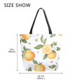 thumbnail image 5 of FORMRS Womens Canvas Tote Bag with Zipper Inner Pocket Shoulder Handbag, White Watercolor Oranges, 5 of 7