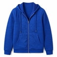 thumbnail image 4 of LYSMORA 2026 Men's Quilted Full Zip Hooded Jacket, Drawstring Rib Cuff Loose Lightweight Sweatshirt Casual Layering Outerwear, 4 of 6