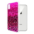thumbnail image 2 of FINCIBO Soft TPU Clear Case Slim Protective Cover for Apple iPhone X, Hot Pink Glitter Sparkle With Black Pink Glitter Leopard, 2 of 3