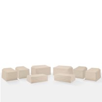 Crosley Furniture Covers 8-Piece Traditional Vinyl Outdoor Sofa Cover Set in Tan