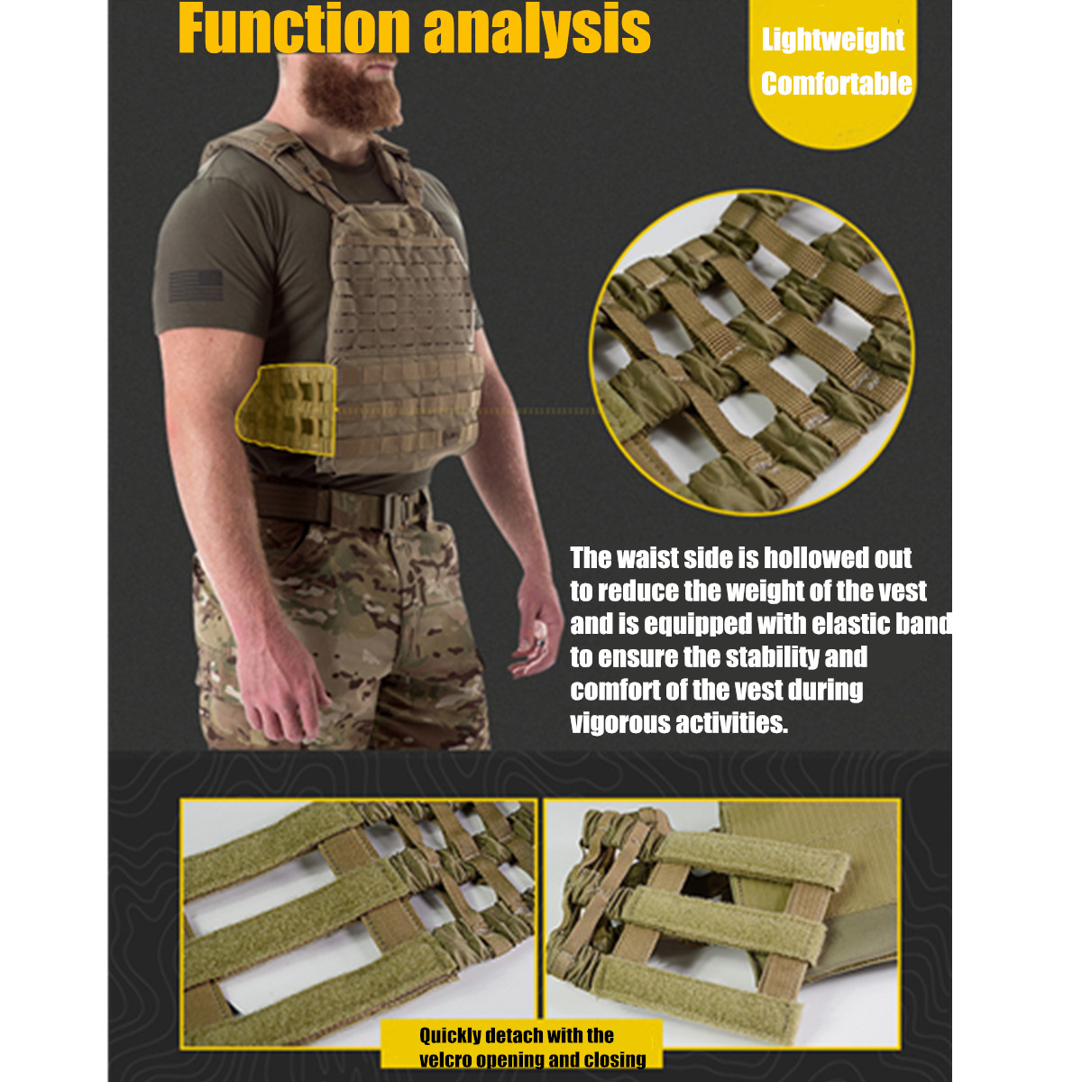 Gilet Lesté Tactique Réglable - Fitness, Course, Entraînement Militaire - Poids De 7 à 40 Kg