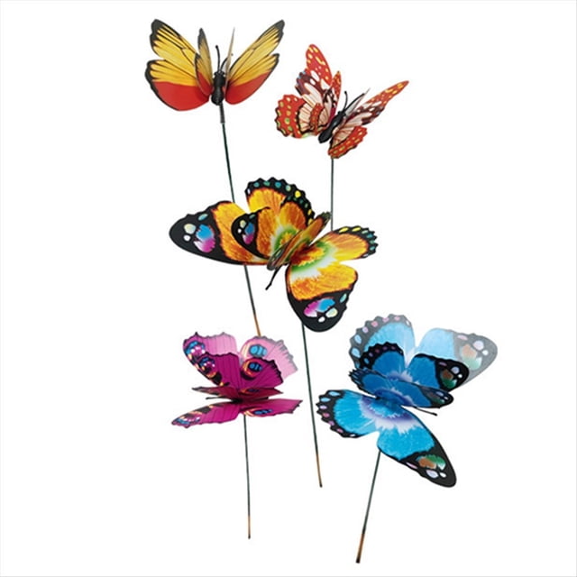 Mariposas de Colores, Decoración Exterior. Plantas de Jardín Césped Maceta Decoración de Mariposas