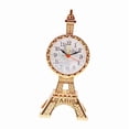 thumbnail image 3 of Reloj despertador de mesa con forma de Torre Eiffel, fácil de leer, multiusos, práctico para mesita de noche. Oro, 3 of 8