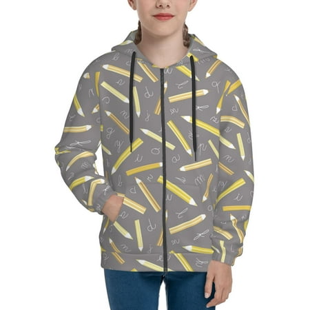 

Hoodies for Teen Girls Boys Math Print pencil Long Sleeve Youth Kids Essentials Zip Up Hoodie Lghtweight Fashion Hoodies & Sweatshirts Jacket Fall Winter Outfits Tops