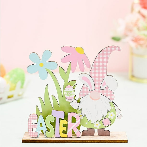 XWSHYW Juguetes para Niños Pequeños 2024 Decoraciones de Pascua Decoraciones de Impresión En Madera de Pascua Diseño de Pascua
