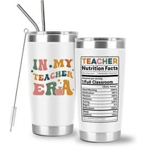 In My Teacher Era Cup Tumbler Cool Teacher Gifts Back To School End Of Year Future Teacher New Tutor Retirement Thank You Teacher Appreciation Drinking Cups White 20 Oz Gifts Ideas