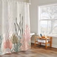 thumbnail image 6 of Watercolor Coral Shower Curtains for Bathroom, Medieval Retro Washable Fabric Shower Curtain with Hooks Waterproof Bathroom Decor Sets, 66 x 72 Inches, 6 of 9