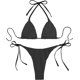 thumbnail image 2 of Traje de baño triangular para mujer, conjunto de bikini de corte alto, con textura y lazo lateral Negro - G Negro - G Xishao ropa, 2 of 2