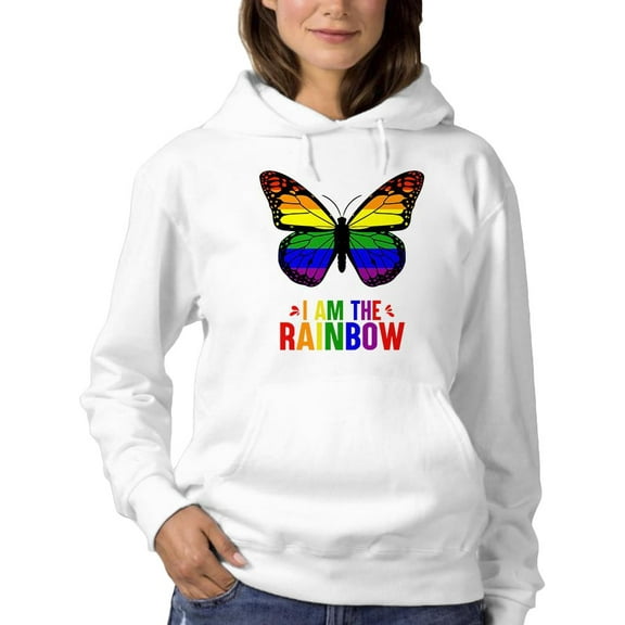 Butterfly, I Am The Rainbow Hoodie Women -Smartprints Designs, Female Small