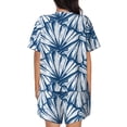 thumbnail image 3 of Bixox Women's Blue Shells Printed Pajama Set 2 Piece Lounge Set Top and Shorts Soft Pajamas, Shorts with Pockets, 3 of 7