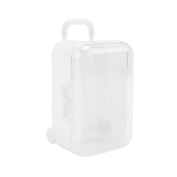Quaqdae White mini roller travel suitcase candy box personality wedding candy box luggage trolley case candy toy small storage box
