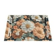thumbnail image 1 of XMXT 6 Pcs Woven Placemats, Blooming Floral Decorative Print Stain Resistant Anti-Skid Placemat for Kitchen Table, 12 x 18 inches, 1 of 6