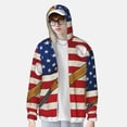 thumbnail image 2 of Fotbe American Flag And Baseball Chaqueta con Protección Solar UPF 50+ para Hombre y Mujer, Camisa con Capucha y Bolsillos-X-Large, 2 of 7